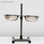 Подставка с мисками, 2×700 мл, высота 40 см, разборная, зелёная - Фото 5