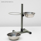 Подставка с мисками, 2×700 мл, высота 40 см, разборная, зелёная - Фото 6