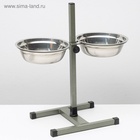 Подставка с мисками, 2×1.5 л, высота 50 см, разборная, зелёная - Фото 2