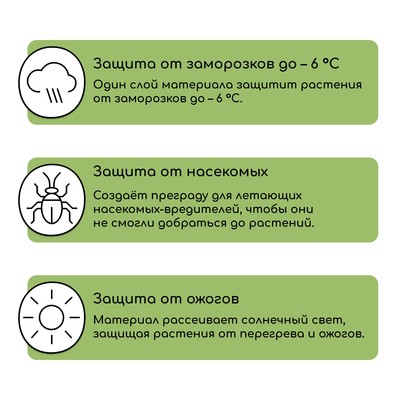 Материал укрывной, 5×3.2 м, плотность 42 г/м², спанбонд с УФ-стабилизатором, белый, Greengo, Эконом 30%