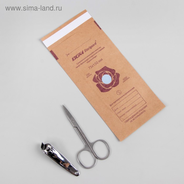 Крафт-пакет для стерилизации, 75 × 150 мм, цвет коричневый - Фото 1