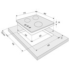 Варочная поверхность KRONA FIERO 45 WH, газовая, 3 конфорки, 45 см, белая - Фото 2