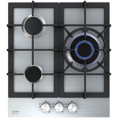 Варочная поверхность KRONA TORDO 45 IX, газовая, 3 конфорки, 45 см, серебристая