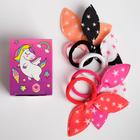 Резинки для волос, набор «Ушки», единорог, 10 шт. - Фото 3