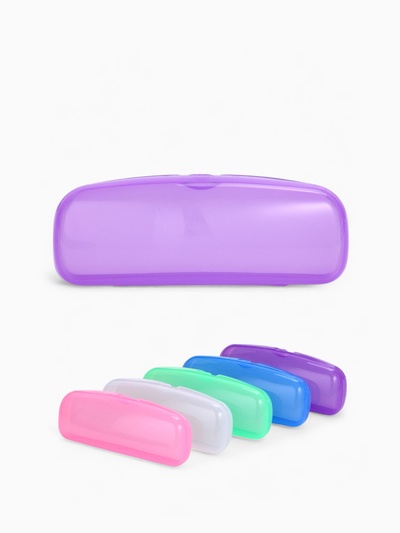 Футляр для очков на хлопушке, однотонный, размер 16×3.5×5.5 см, полупрозрачный/МИКС