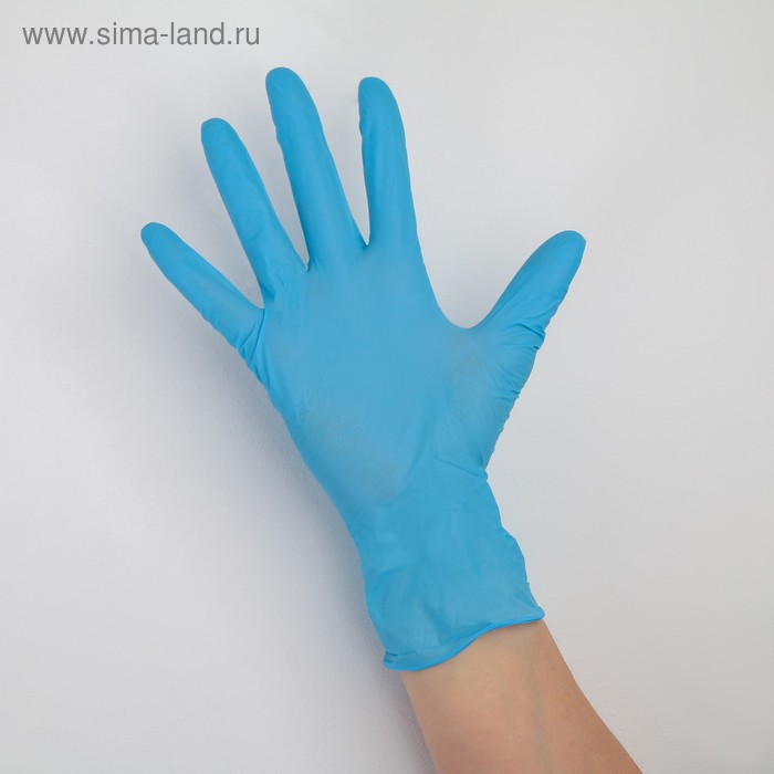 Перчатки нитриловые, текстурированные на пальцах A.D.M. «Усиленные», размер M, 100 шт/уп, 9 г - Фото 1