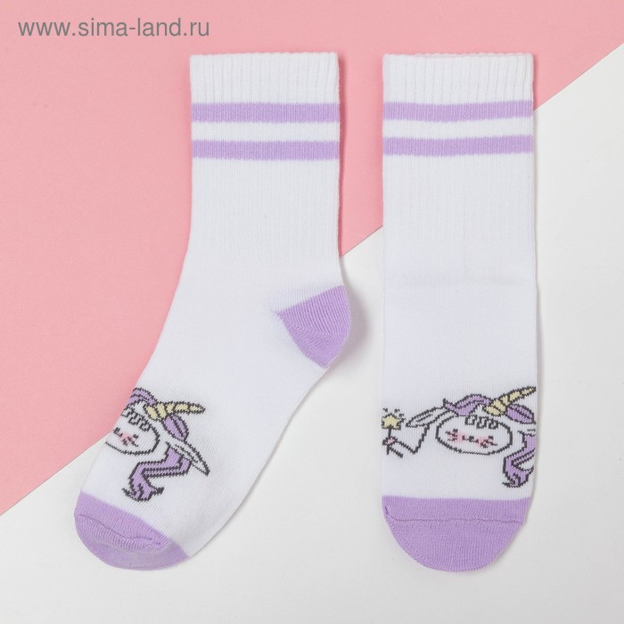 Носки детские KAFTAN "Caticorn", размер 14-16, цвет белый - Фото 1
