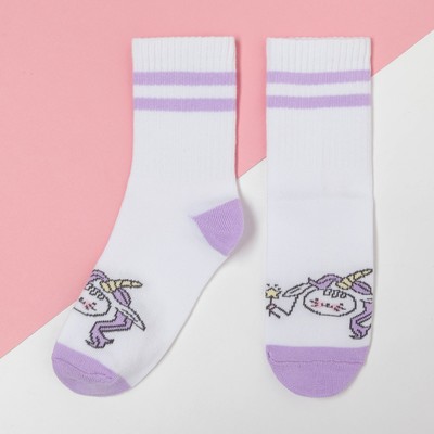 Носки для девочки KAFTAN: Unicorn, белые, размер 16-18