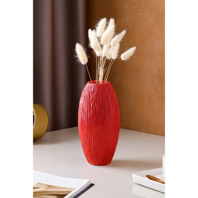 Ваза керамическая "Евро", настольная, красная, 22 см