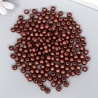 Бусины для творчества пластик "Шоколадно-коричневый" набор 200 шт  d=0,6 см - фото 318303672