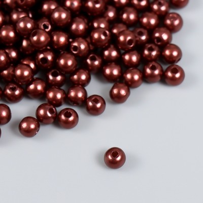 Бусины для творчества пластик «Оливково-коричневый», набор 200 шт., d=0.6 см