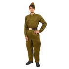 Костюм военного: гимнастёрка, брюки-галифе, ремень, пилотка, р. 54, рост 182 см - фото 2066001