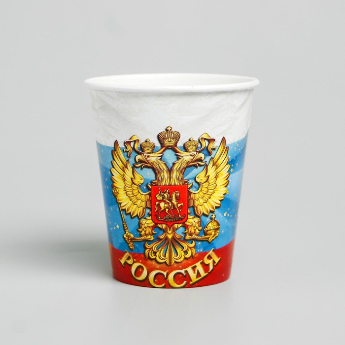 Стакан бумажный «Россия», герб - фото 1898290543