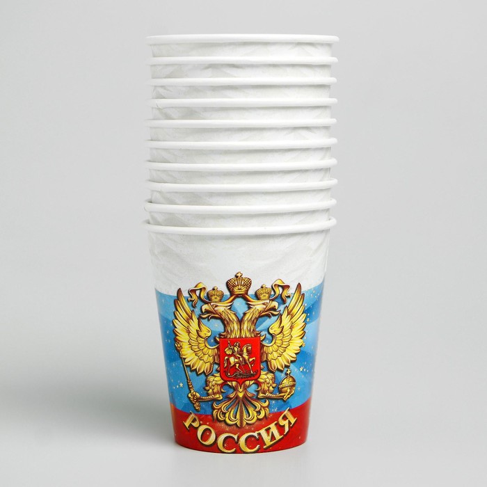 Стакан бумажный «Россия», герб - фото 1898290544