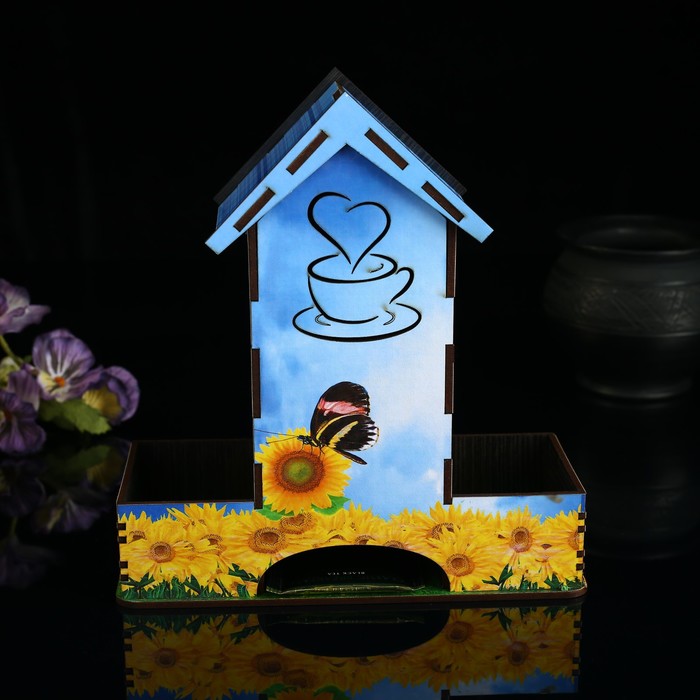 Чайный домик с отсеками для хранения "Желтые цветы" - фото 1895339092