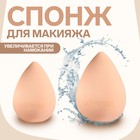 Спонж для нанесения косметики «Капля», 4 × 5,5 см, увеличивается при намокании, цвет бежевый - Фото 1