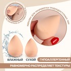 Спонж для нанесения косметики «Капля», 4 × 5,5 см, увеличивается при намокании, цвет бежевый - Фото 2