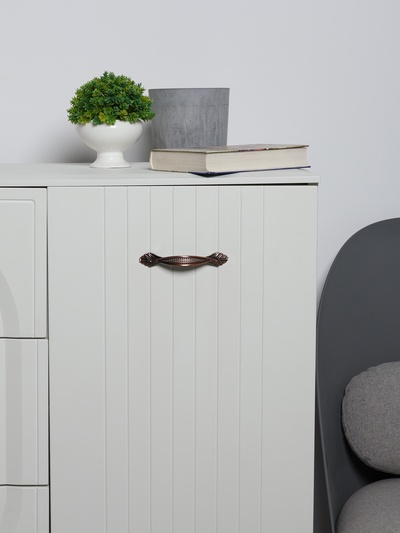 Ручка-скоба мебельная ТУНДРА PC176, м/о 96 мм, цвет медь