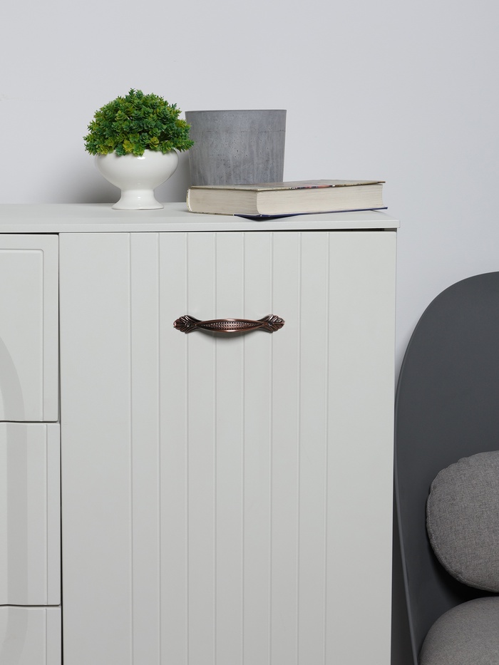 Ручка-скоба мебельная ТУНДРА PC176, м/о 96 мм, цвет медь - Фото 1