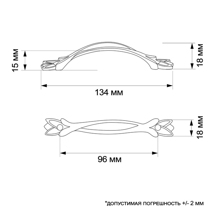 Ручка-скоба ТУНДРА PC178, м/о 96 мм, цвет медь - фото 18618232 Ручка-скоба ТУНДРА PC178, м/о 96 мм, цвет медь - фото 18618232