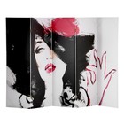 Ширма - перегородка «Дарим Красиво. Красотка», 250×160 см, цвет белый/чёрный/розовый - Фото 2