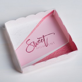 Коробка для кондитерских изделий с PVC-крышкой Sweet moment, 15 × 15 × 3 см