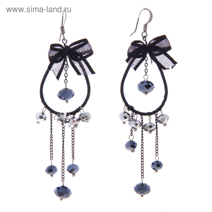 Серьги «Черный ангел» капля, цвет черный - Фото 1