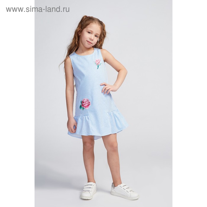 Платье для девочки, цвет голубой, рост 116 см - Фото 1