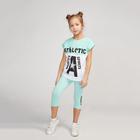 Комплект для девочки, цвет мятный/белый, рост 140 см (68) - Фото 1