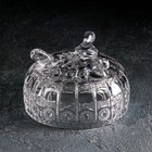 Салатник, d=12.5 см, на ножках, хрусталь, прозрачный - Фото 2