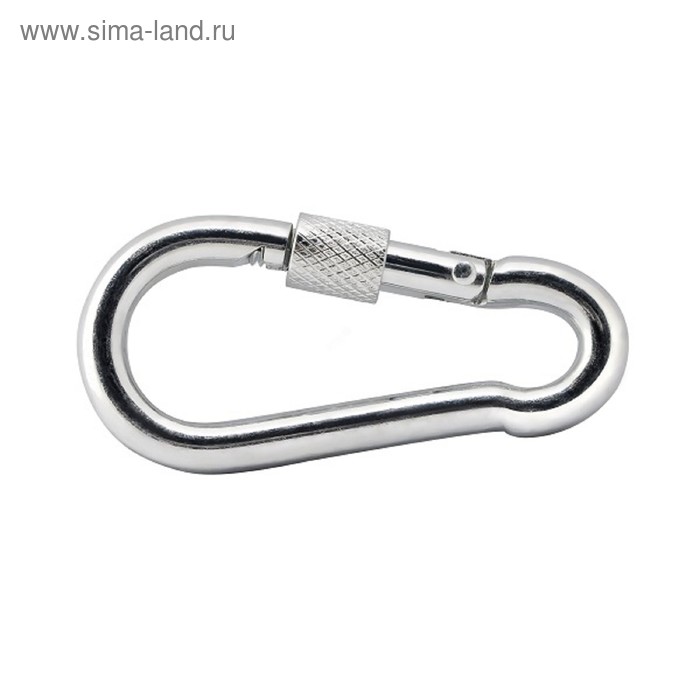 Карабин с фиксатором, DIN 5299D, цинк, 9 см, в упаковке 50 шт.