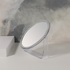 Зеркало настольное «Овал», двустороннее, зеркальная поверхность 12 × 15 см, цвет прозрачный - Фото 2