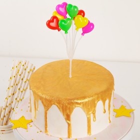 Топпер для торта «Сердечки», 17×8×4,5 см, цвет МИКС