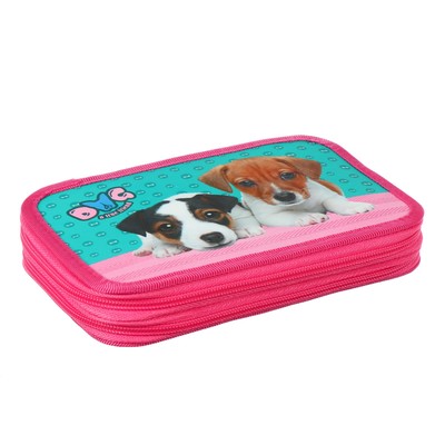 Пенал 2 секции 125 х 195, Soft touch, для девочки «Братишки»