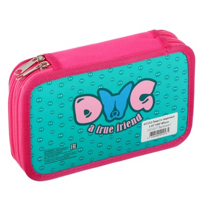 Пенал 2 секции 125 х 195, Soft touch, для девочки «Братишки»