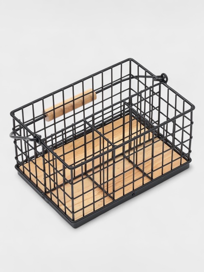 Корзина для мелочей Доляна «Эстетика», 23×16×12 см, чёрная