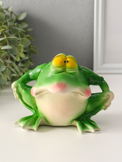 Копилка для денег «Лягушка», гипс, 11.5×17×12 см