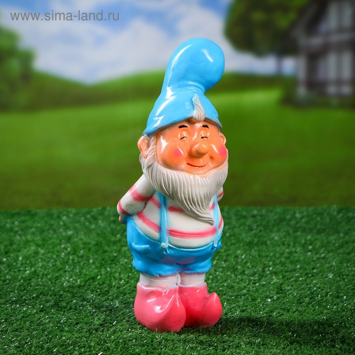 Садовая фигура "Гномик улыбашкин" 25х12х10см - Фото 1