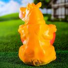Садовая фигура "Бегемот с сердцем" оранжевый, 21х21х32см - Фото 3