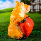 Садовая фигура "Бегемот с сердцем" оранжевый, 21х21х32см - Фото 4