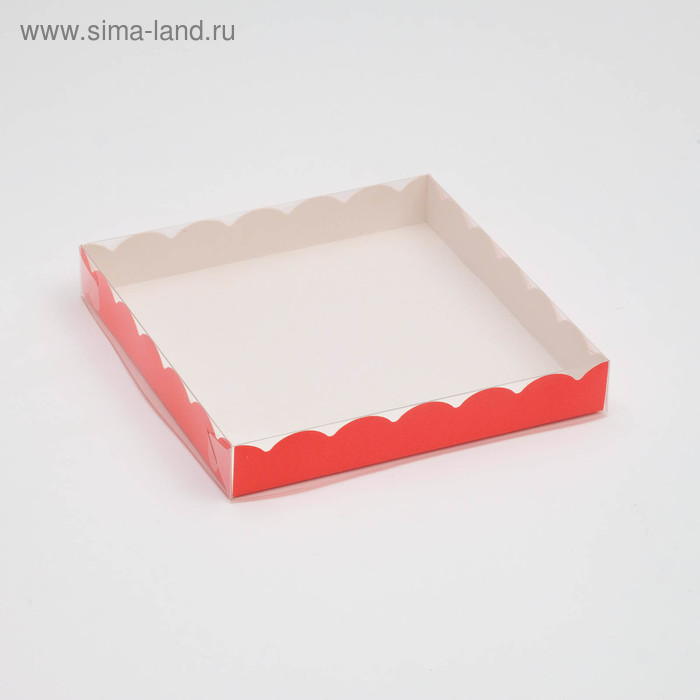 Коробочка для печенья, красная, 20 х 20 х 3 см - Фото 1