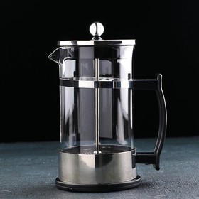 Чайник заварочный френч - пресс «Классика», 600 мл, стекло, цвет серебряный