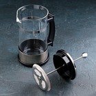 Чайник заварочный френч - пресс «Классика», 600 мл, стекло, цвет серебряный - Фото 2