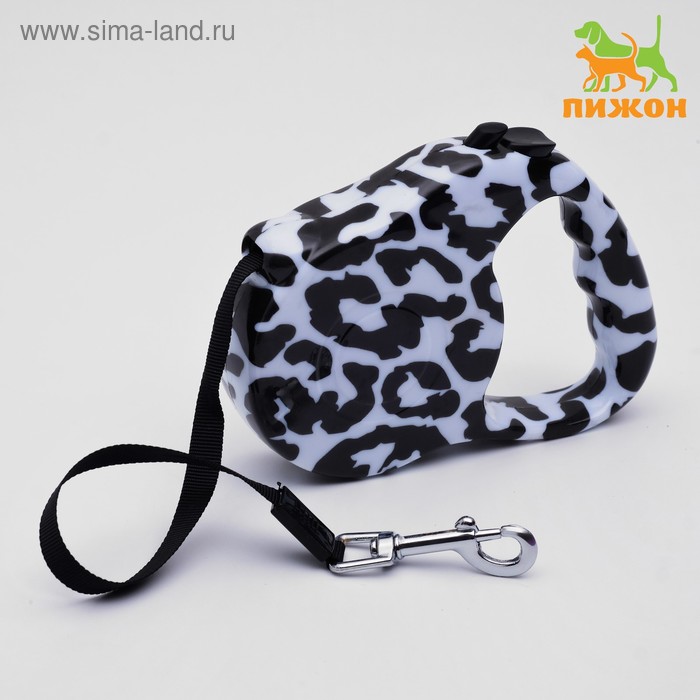 Рулетка с принтом "Стрим", 3 м, вес животного до 12 кг, расцветка жираф - Фото 1