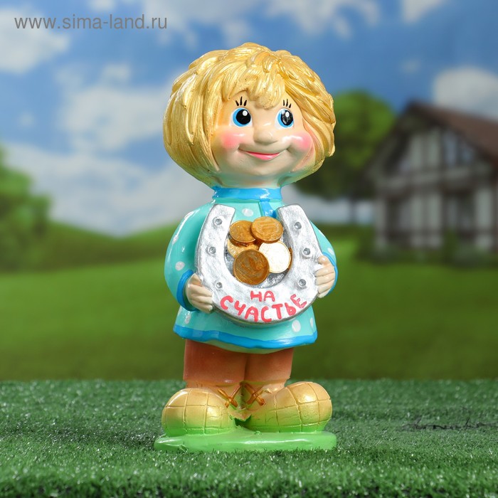 Садовая фигура "Домовенок светловолосый" 28х13х11см - Фото 1