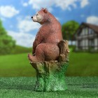Садовая фигура "Мишка на пне натуральный" коричневый, 32х19х20см МИКС - Фото 2