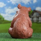 Садовая фигура "Медведь с бочонком" коричневый 27х24х28см - Фото 3