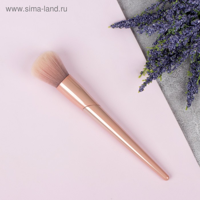 Кисть для макияжа «SENSITIVE», 19,5 см, в чехле, цвет пудровый - Фото 1