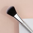Кисть для макияжа «SHINE», 20 см, цвет серебристый - Фото 3