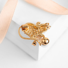 Брошь «Мышка» с бусиной, цвет белый в золоте - Фото 2